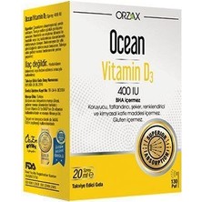 Orzax Ocean Vitamin D3 400 lU Sprey 20 ml