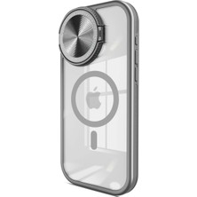 Apple iPhone 15 Pro Max Kılıf Teleskop Lens Magsafe Silikon Kapak - Titan Gri
