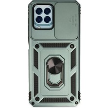 Samsung Galaxy M33 Kılıf Pars Lens Yüzüklü Silikon - Yeşil