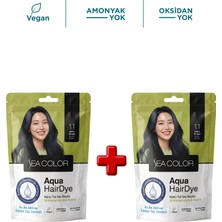 Sea Color 2'li Aqua Hair Dye Suyla Aktifleşen Toz Saç Boyası 1.1 Mavi Siyah