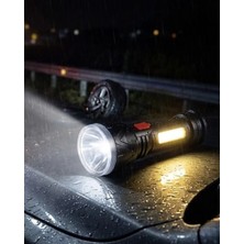 Uzun Menzilli Işıldak Şarjlı 9 LED 4 Kademeli Aydınlatma