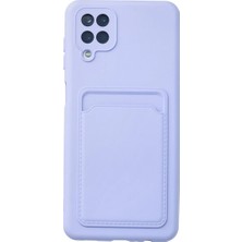 Samsung Galaxy A12 Kılıf Kelvin Kartvizitli Silikon - Lila