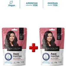Sea Color 2'li Aqua Hair Dye Suyla Aktifleşen Toz Saç Boyası 4.0 Kahve