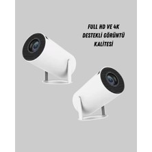 Full Hd 4K Destekli Akıllı Projeksiyon – 130 Inç Ekran, Uzun Ömürlü Ampul ve Çoklu Giriş
