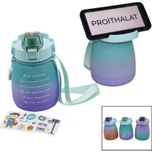 Ieg™ 1.3lt Pipetli Renkli Plastik Suluk Matara Kilitli Kapaklı Telefonluklu