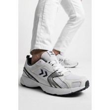 Hummel Beyaz Lacivert (Dar Kalıp) Fileli Unisex Spor Ayakkabı