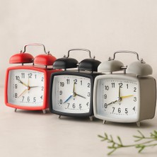 Çift Zilli Metal Masa Alarm Saati (Işıklı, Pilli)