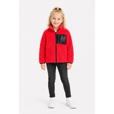 Monox Çocuk Lastik Manşetli Fermuarlı Unisex Kuzu Wellsoft Peluş Ceket