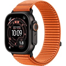 Forzacase Apple Watch Ultra 1/2 49MM ile Uyumlu Wave Desen Hasır Örgü Cırtlı Kordon Kayış - FC1258