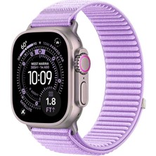 Forzacase Apple Watch 9 45MM ile Uyumlu Wave Desen Hasır Örgü Cırtlı Kordon Kayış - FC1258
