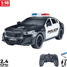 BNG STR 1 / 16  Ölçek Işıklı Uzaktan Kumandalı Polis Arabası 23 cm Şarjlı Yarış Arabası