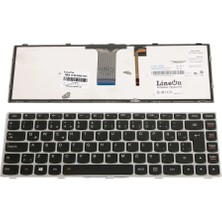 LineOn Lenovo B40-70 300-14IBR 300-14ISK Notebook Klavye Gri Çerçeveli Işıklı