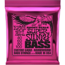 Ernie Ball P02854 Süper Slinky Nikel Yara Kısa Ölçekli Bas Telleri, Ölçü 45-100
