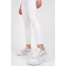 Walkway Beyaz Gri Fileli Bağcıklı Unisex Spor Ayakkabı