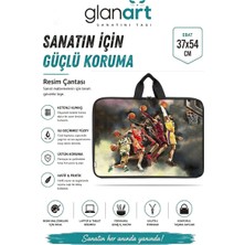 Glanart Askılı Fermuarlı 35 x 50 cm Resim Çantası Su Geçirmez Ketenli Kumaş 37x54 cm Proje Çantası
