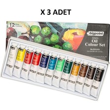 Bigpoint Yağlı Boya Seti 12 ml Tüp x 12 Renk x 3 Adet