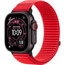Forzacase Apple Watch Ultra 3 49MM ile Uyumlu Wave Desen Hasır Örgü Cırtlı Kordon Kayış - FC1258
