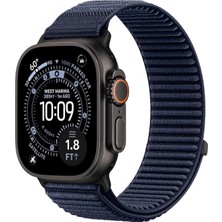 Forzacase Apple Watch 9 45MM ile Uyumlu Wave Desen Hasır Örgü Cırtlı Kordon Kayış - FC1258