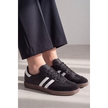 Liarca Retro Classic Süet Detaylı Günlük Unisex Siyah Sneaker,  Zamansız Tasarım Yürüyüş Ayakkabısı