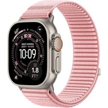 Forzacase Apple Watch Ultra 1/2 49MM ile Uyumlu Wave Desen Hasır Örgü Cırtlı Kordon Kayış - FC1258