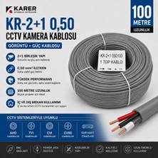 Karer 2+1 0,50 Cctv Güvenlik Kamera Kablosu 100 Metre – Görüntü ve Güç Birleşik Kablo