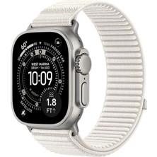 Forzacase Apple Watch 9 45MM ile Uyumlu Wave Desen Hasır Örgü Cırtlı Kordon Kayış - FC1258