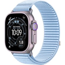Forzacase Apple Watch 11 46MM ile Uyumlu Wave Desen Hasır Örgü Cırtlı Kordon Kayış - FC1258