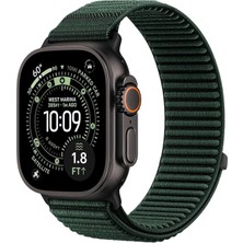 Forzacase Apple Watch 8 45MM ile Uyumlu Wave Desen Hasır Örgü Cırtlı Kordon Kayış - FC1258