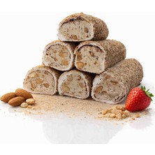 Yasmere Çilekli Badem Kreması Lokumu 500 G | Krema Dolgulu Premium Sarma Lokum