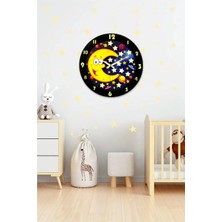 Fosforlu Çocuk Odası Duvar Saati / Dijital Baskı / 48 cm