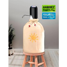 Krem Damacana Kılıfı Güneş Baskılı Hambez Damacana Kılıfı