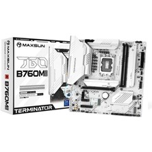 Maxsun Termınator B760M Gkd5 Ice 7600(OC) Dp HDMI M.2 Matx Beyaz Ddr5 1700PIN Anakart