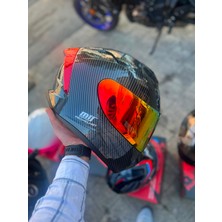 Mts Prohelmet Karbon Tasarım Motosiklet Kaskı Renkli Vizör ( Orijinal )