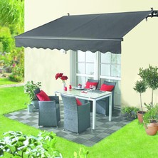 Stratecht Balkon Teras Tente Gölgelik Teleskopik Açılır Kapanır Bahçe Kafe Restoran Tente 300 x 200 cm Antrasit