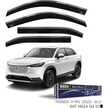 Honda H-Rv 2022+ Kromlu Cam Rüzgarlığı Ön - Arka 4 Parça Plexiglas Füme Niken 047HD240201
