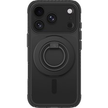 iPhone 18 Pro Max Kılıf M-Safeli Yüzük Standlı Amazingthing Titan Pro Grip Ring Serisi Kapak Siyah