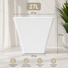 Desak Poliwork Saksı Begonvil 38CM Kare Beyaz Saksı Begonvil 38CM Kare Beyaz