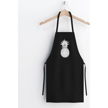 Mutfak Önlüğü Ananas Desenli Siyah