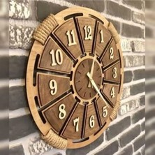 Akçaağaç Dekoratif Ahşap Analog Duvar Saati