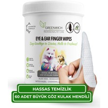 Greenwich Professional Pet Care Göz ve Kulak Temizleme Parmak Mendili 60 Adet Büyük Boy – Vegan Göz ve Kulak Hijyen Mendili | Kedi ve Köpek | Günlük Hassas Bakım