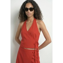 Hype Drop Hdursula Halterneck Wrap Top 32001064 Halter Yaka Bluz