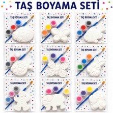 Minik Eller Atölyesi 10 'lu Hayvanlar Temalı Çocuk Taş Boyama Seti, Doğum Günü Hediyesi, Kendin Boya, Etkinlik,aile Katılımı