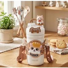 Belirtilmemiş Diller Paslanmaz Çelik Termos Kedi Desen 490 ml D9391