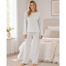 Fit Women Kadın Kalpli Uzun Kol Rahat Pijama Takımı 4673