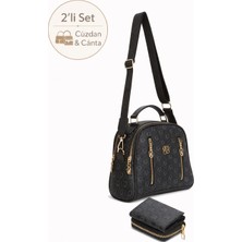 Newish Polo Kadın Uzun Askılı El ve Omuz Çantası Mini Cüzdan Fermuarlı Kartlık ve Bozuk Para Bölmeli NEWPOLO373
