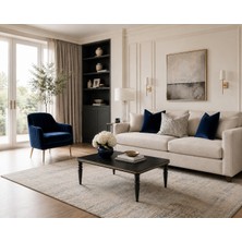Fami Home Rossa Antrasit Orta Sehpa Ahşap Ayaklı Modern Salon Sehpası