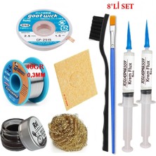 MHM Mechanic Lehim Teli 0,3mm 40GR Havya Uc Temizleyici Rslasm Flux ve CP-2515 Lehim Emme Teli Seti2 ST03