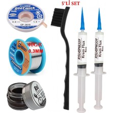 MHM Mechanic Lehim Teli 0,3mm 40GR Havya Uc Temizleyici Rslasm Flux ve CP-3015 Lehim Emme Teli SETI06