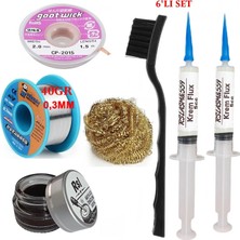 MHM Mechanic Lehim Teli 0,3mm 40GR Havya Uc Temizleyici Rslasm Flux ve CP-2015 Lehim Emme Teli Seti1 ST06