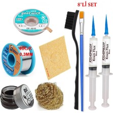 MHM Mechanic Lehim Teli 0,3mm 40GR Havya Uc Temizleyici Rslasm Flux ve CP-3515 Lehim Emme Teli Seti2 ST02